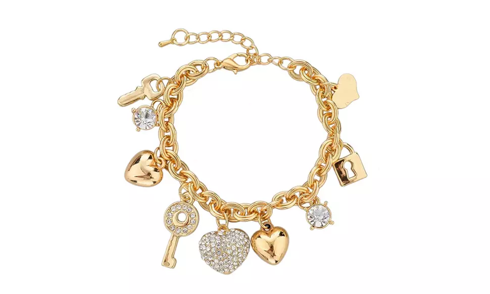 Heart Beetle Charm Bracelet - Primary Image