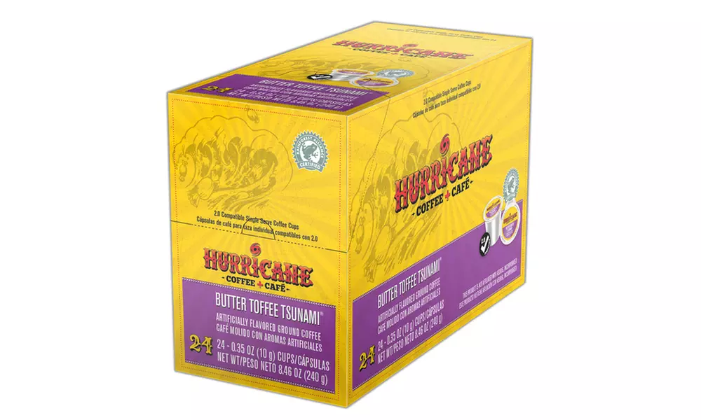Hurricane Butter Toffee Tsunami Coffee Single Serve Cups, 48 or 96 Count - Second Medium