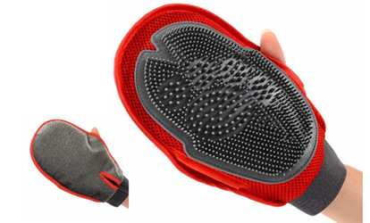 Pet Grooming Dual-Sided Soft Deshedding Mitten Brush Glove for Dogs