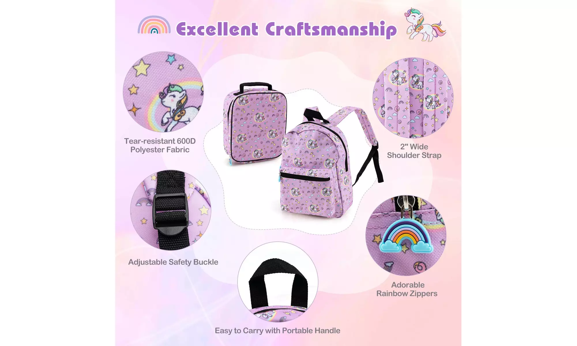 Costway Five-Piece Costway Kids Luggage Set 