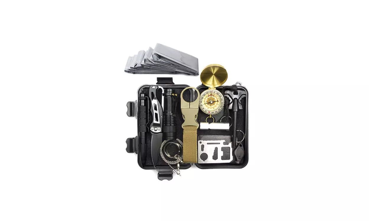 14 in 1 Outdoor Emergency Survival Gear Kit Camping Tactical Tools SOS EDC Case - Primary Image