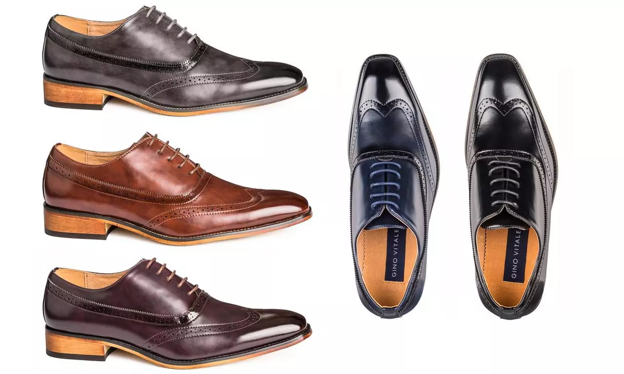 Gino Vitale Men's Wing Tip Oxford Dress Shoes - Primary Image