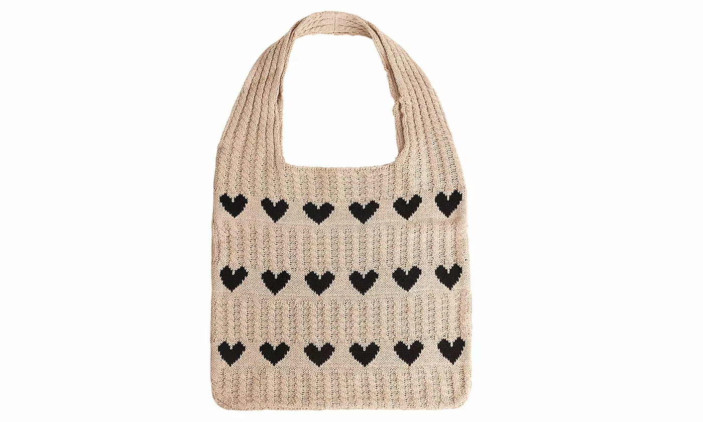 Women's Large Capacity Knitted Christmas Tote Bag