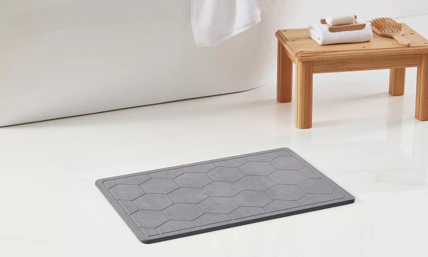 Bibb Home Diatomaceous Earth Stone Quick Drying Bath Mat