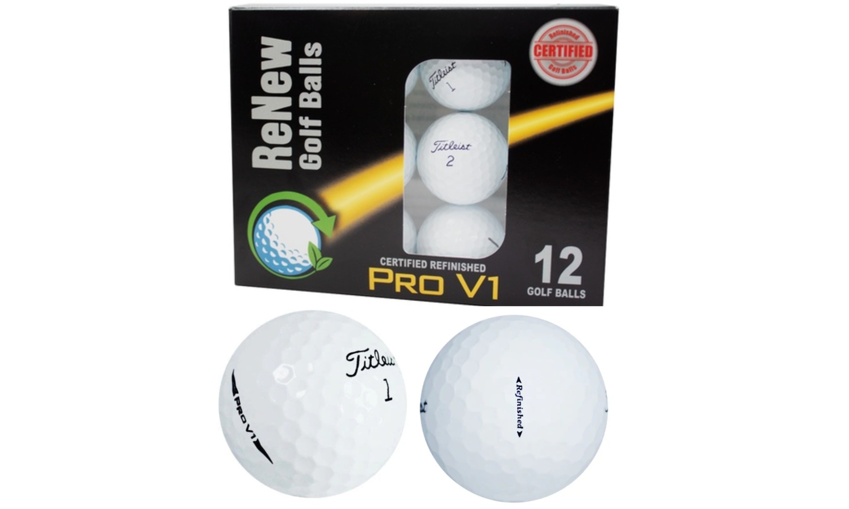 Titleist Pro V1 Golf Balls Certified Refinished 12 Pack