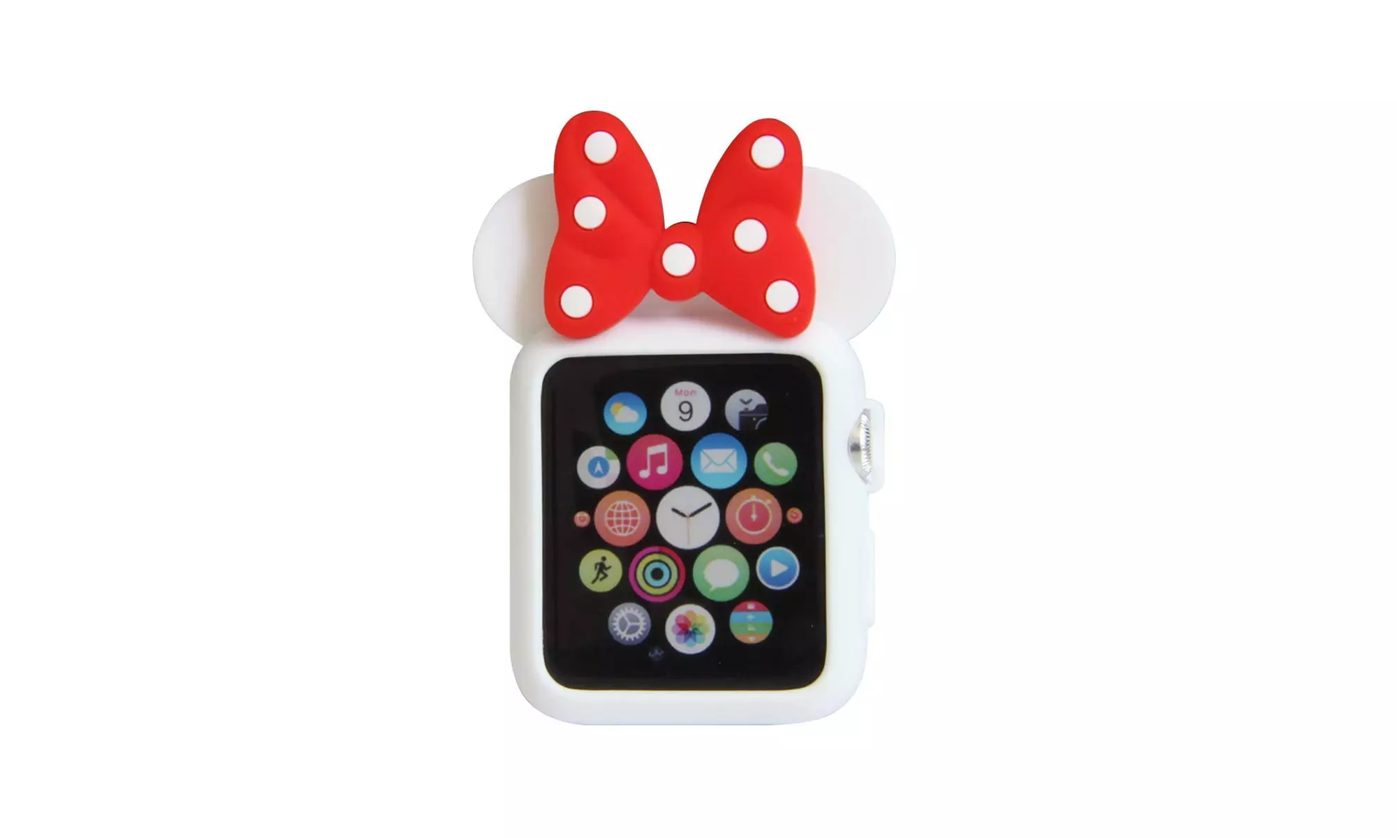 Mouse Ears W/ Bow 3d Bumper Cartoon Gel Cover Character Case for Apple iWatch