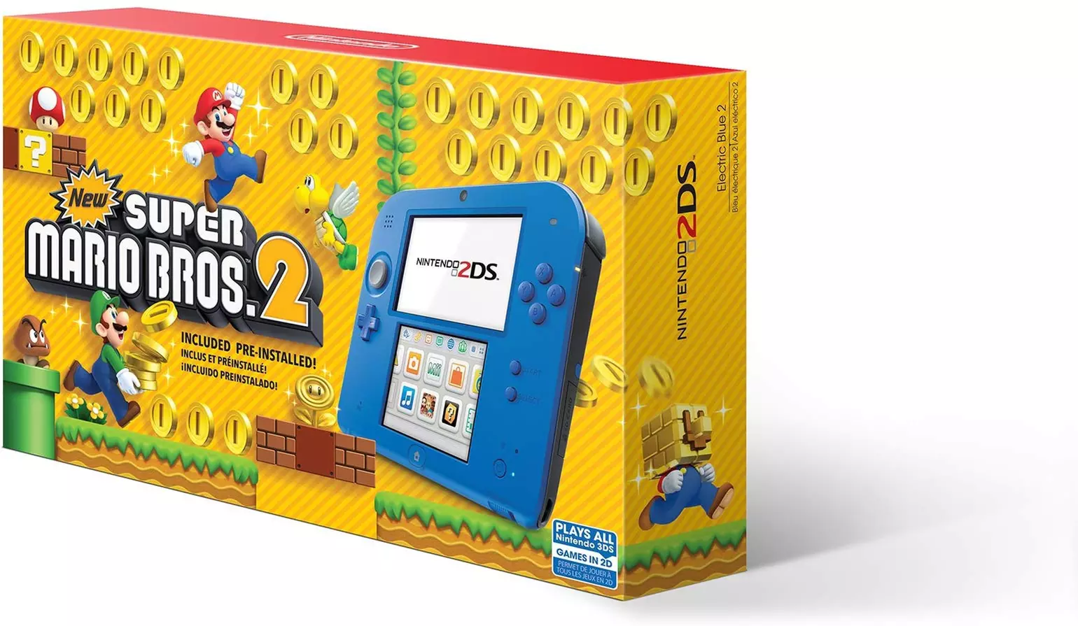 Nintendo 2DS  Electric Blue 2 with New Super Mario Bros. 2 (Game Pre-Installed) - Primary Image