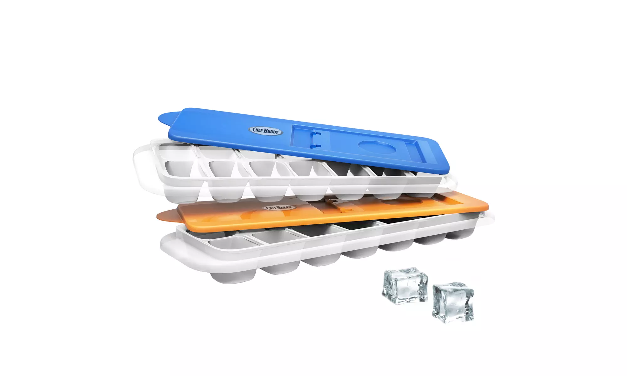Set of 2 Stackable Ice Cube Trays Make Healthy Ice 14 Cube Tray - Primary Image