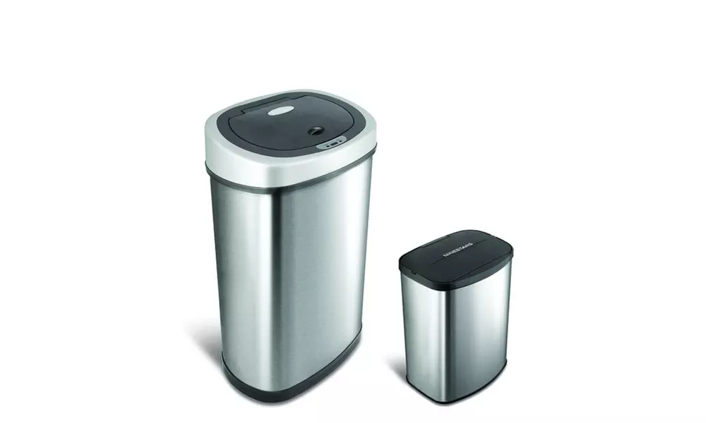 Nine Stars Stainless Steel Motion Sensor Trash Can Set (2-Piece) - Primary Image