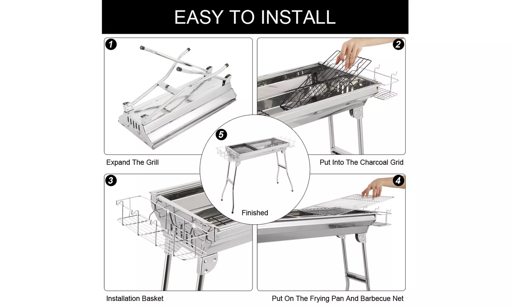 Barbecue Charcoal Grill Portable BBQ  Outdoor Folding Charcoal Grill