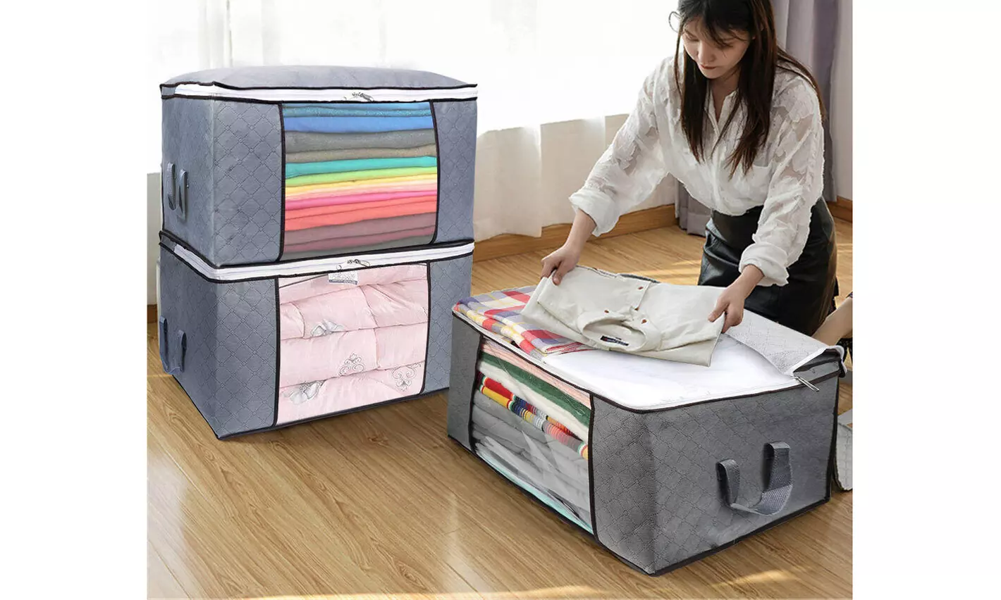 Large Anti Dust Clothes Storage Bag Quilt Blanket Storage Sort Home Organizer - Primary Image