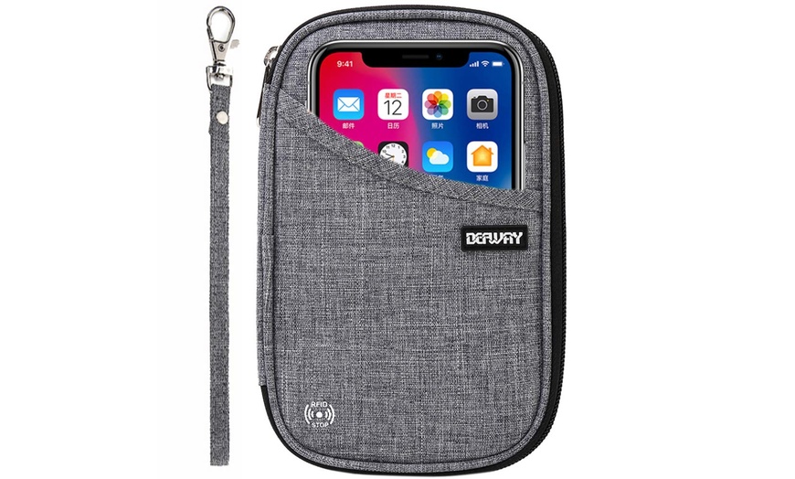 Image 52: Travel Wallet RFID Blocking Document Organizer Bag