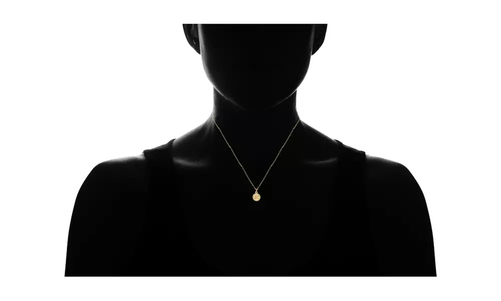 Disc Pendant Necklace In 14K Solid Gold
