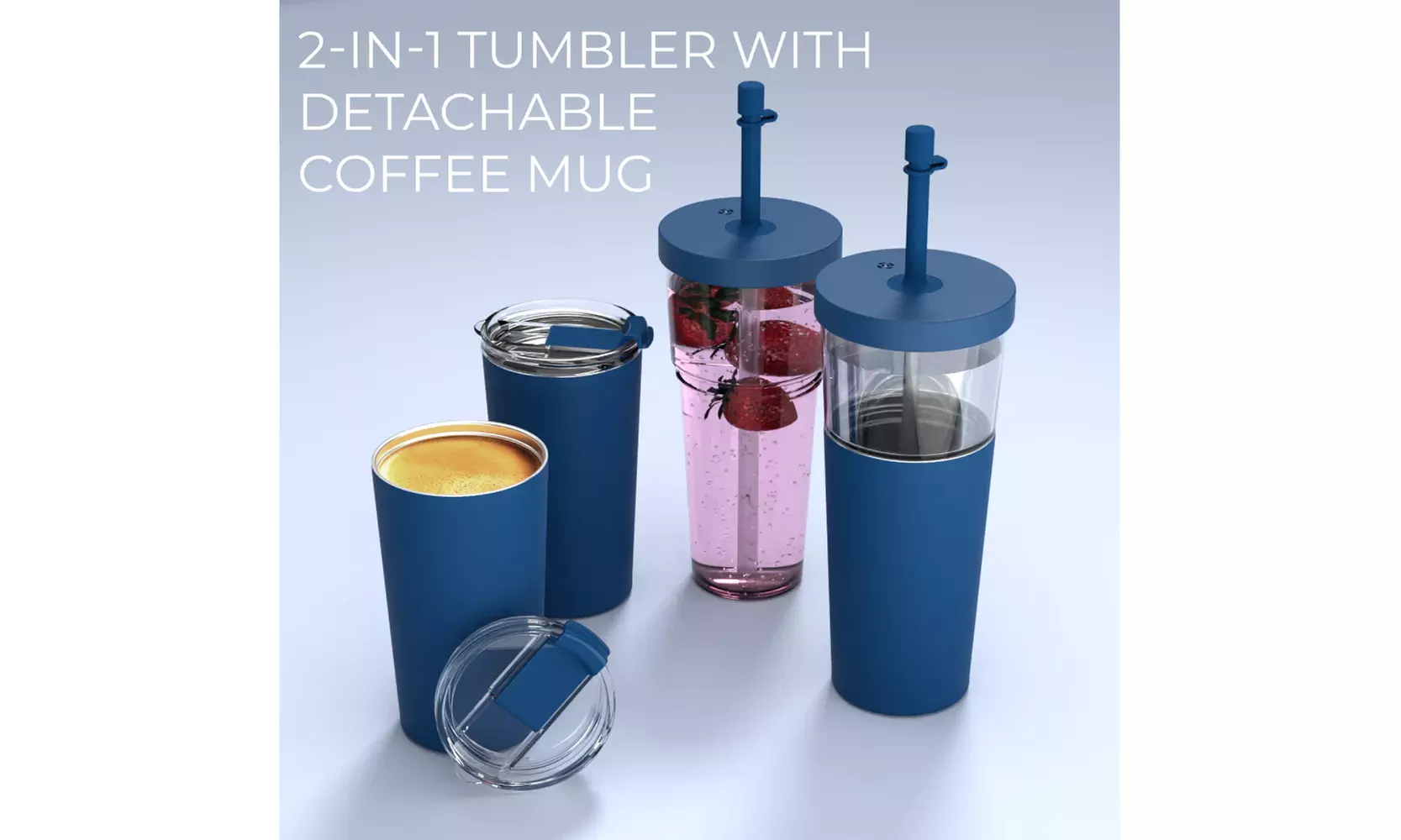 Asobu Marina 2-in-1 Spill-Proof Straw Tumbler with Detachable Coffee Mug