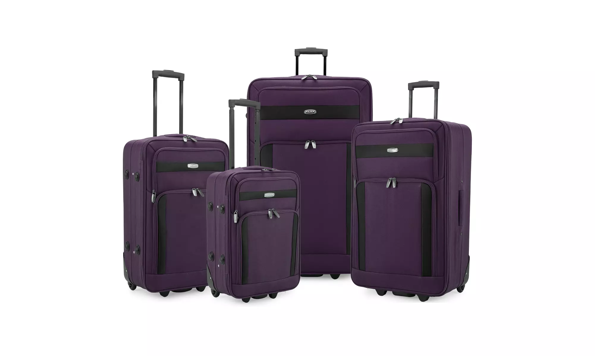  Elite Oversize Cedar 4 Pc Softside Lightwt Rolling Luggage Set - Second Medium
