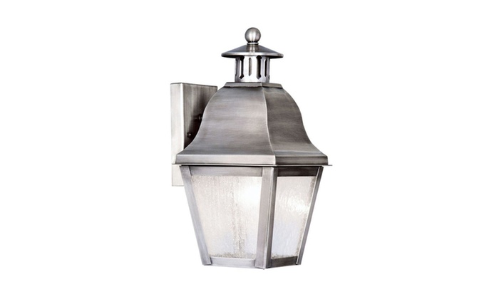 Amwell 1 Light Vintage Pewter Outdoor Wall Lantern Groupon Amwell 1 Light Vintage Pewter Outdoor Wall Lantern