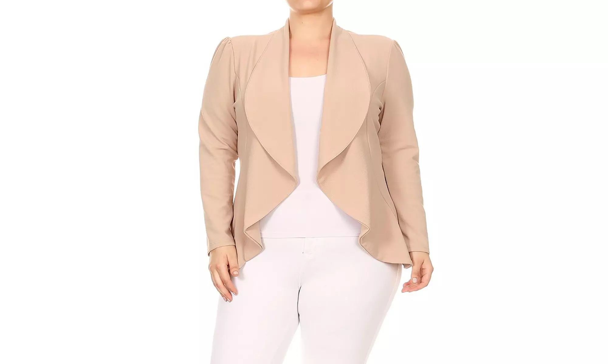 MOA Collection Womens Open Front Blazer with Plus Size