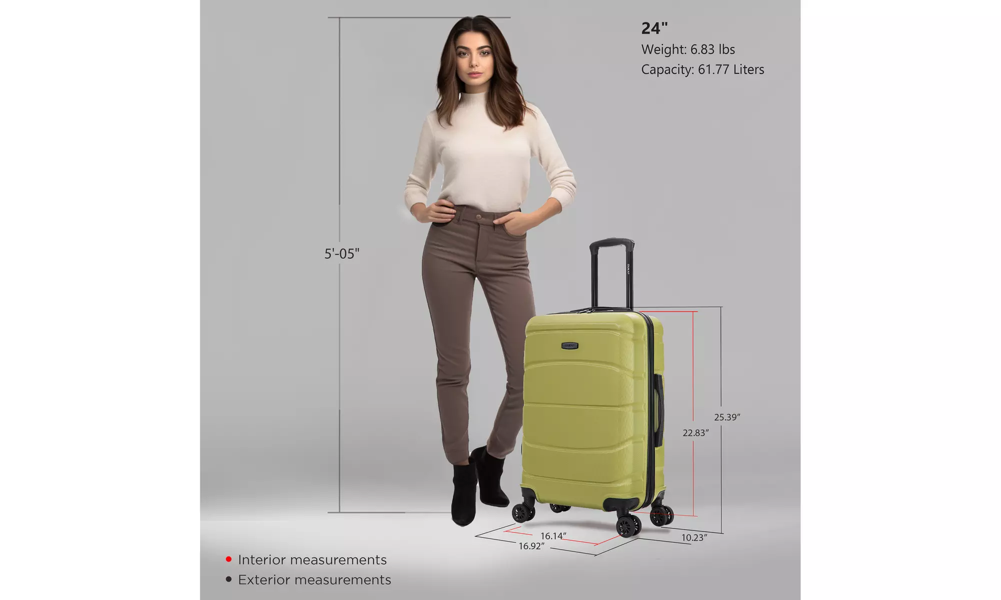 DUKAP Sense Lightweight Hardside Spinner Luggage 20"/24"/28"