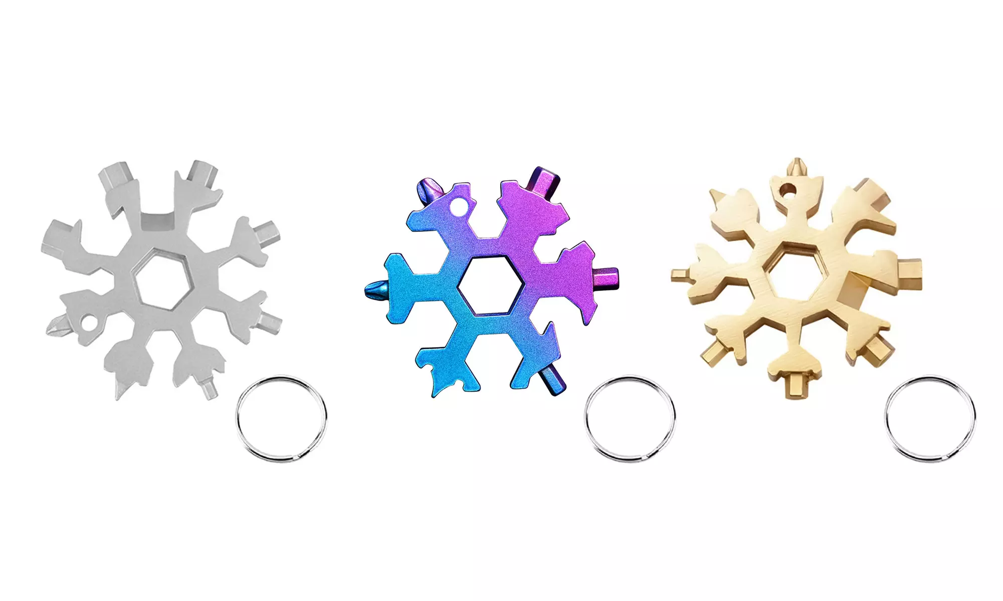 3Pcs Snowflake Multi Tool 18 in 1 Stainless Steel Durable and Portable to Take - Second Medium