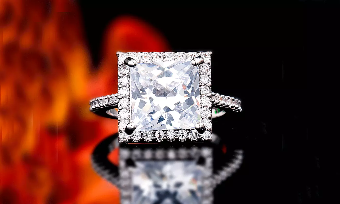 18k White Gold Plating Swarov... | Groupon Goods