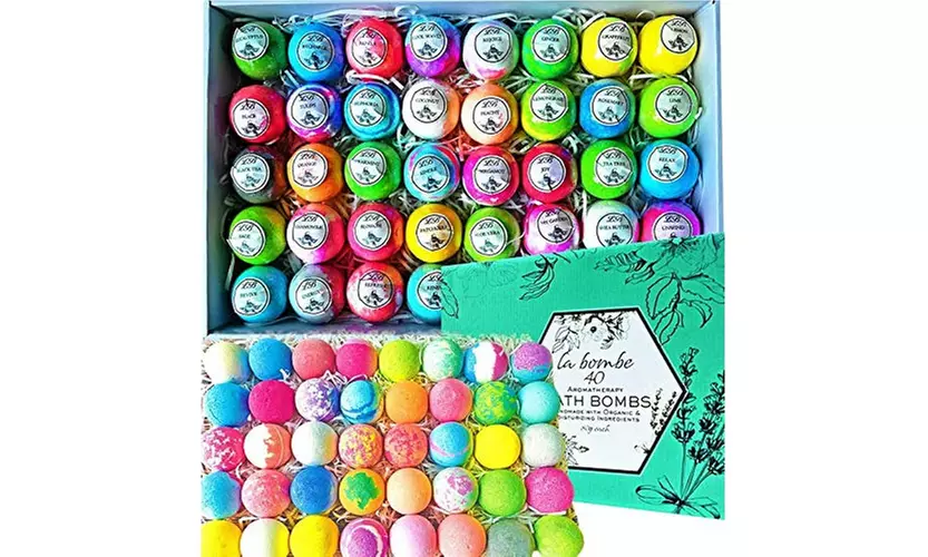 Bulk Bath Bomb Set 40 Bath Bombs for Kids, Women & Men - Primary Image