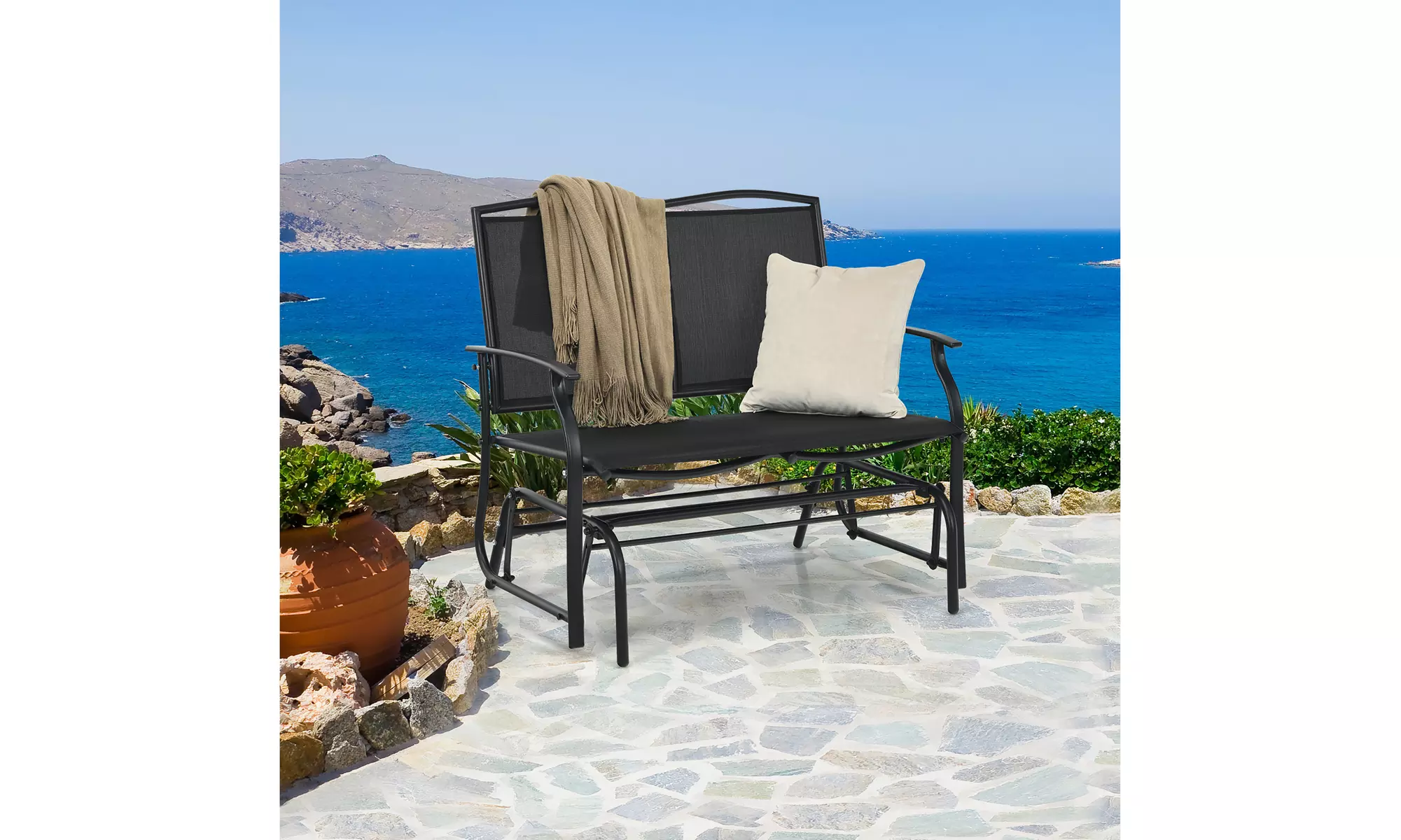 Costway Patio Glider Rocking Bench Double 2 Person Chair Loveseat Garden - Primary Image