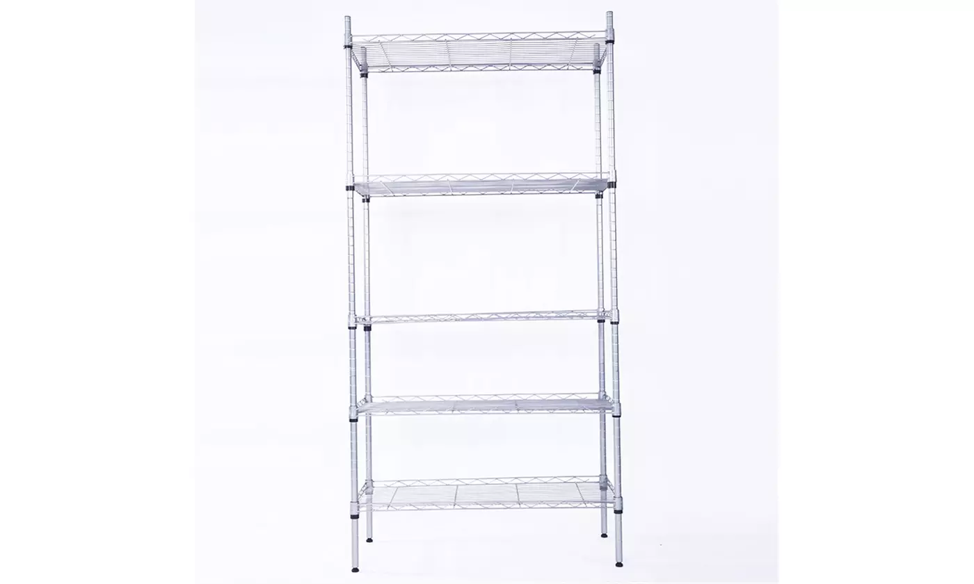 5-Shelf Adjustable, Heavy Duty Storage Shelving Unit , Steel Organizer Wire Rack - Second Medium