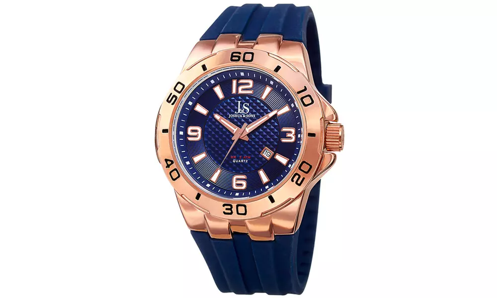 Joshua & Sons Men's Japanese Quartz Date Display Strap Watch JXGP115