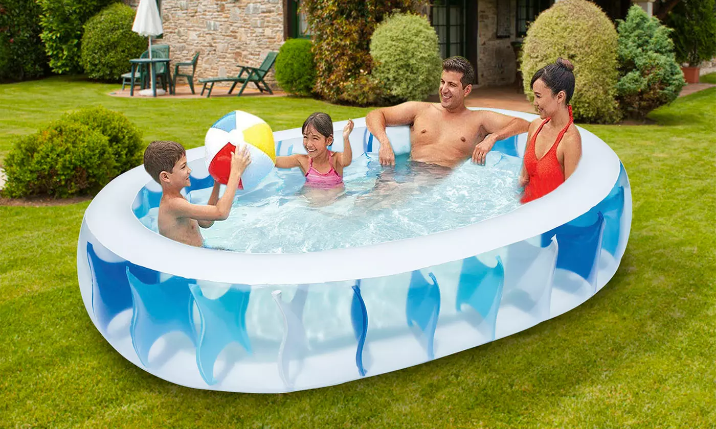 Bestway Inflatable Swimming Pool w/ Air Valve & Drain Plug - 90" x 60" x 20" - Primary Image