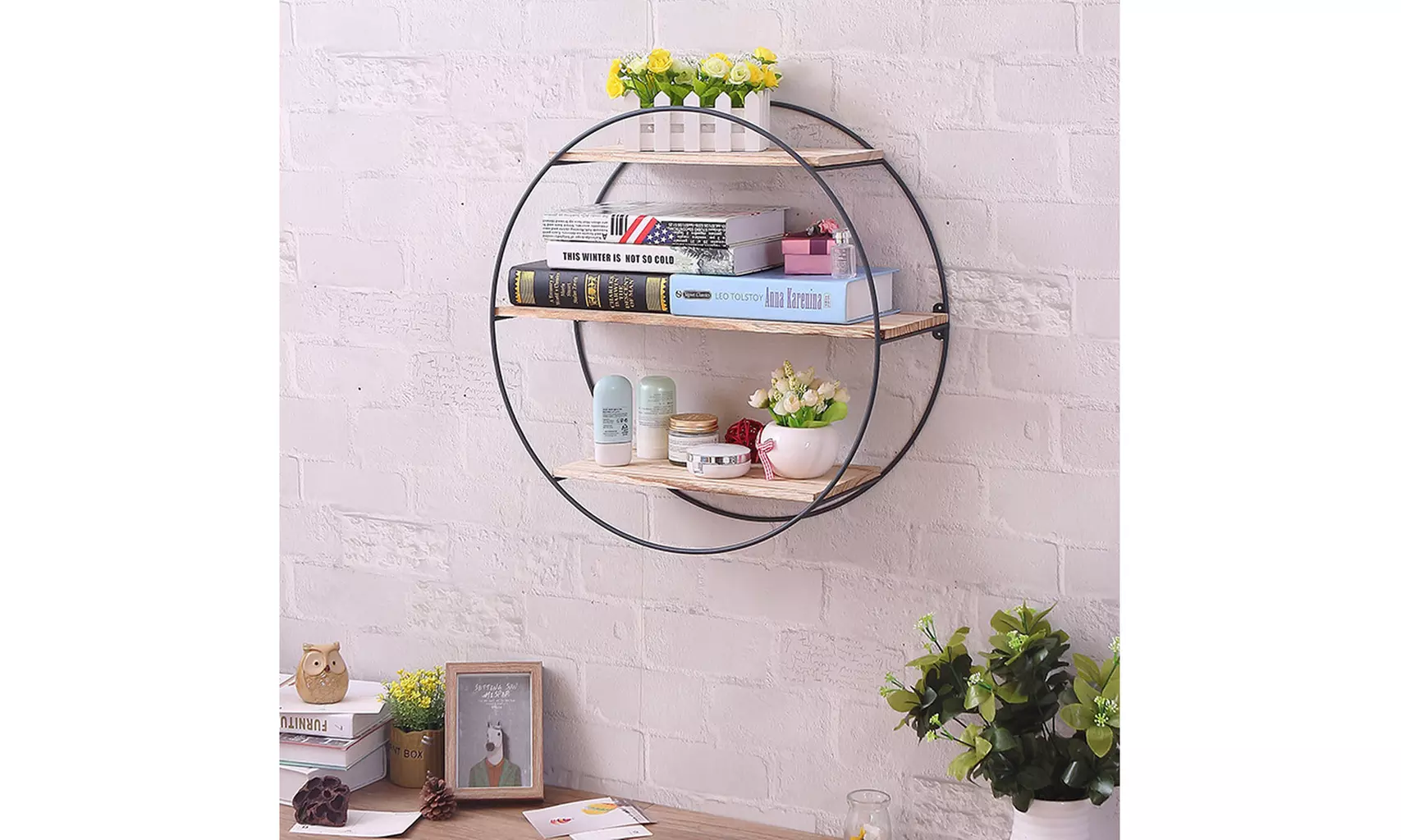 Iron Three-Layer Wall-Mounted Storage Display Stand - Primary Image