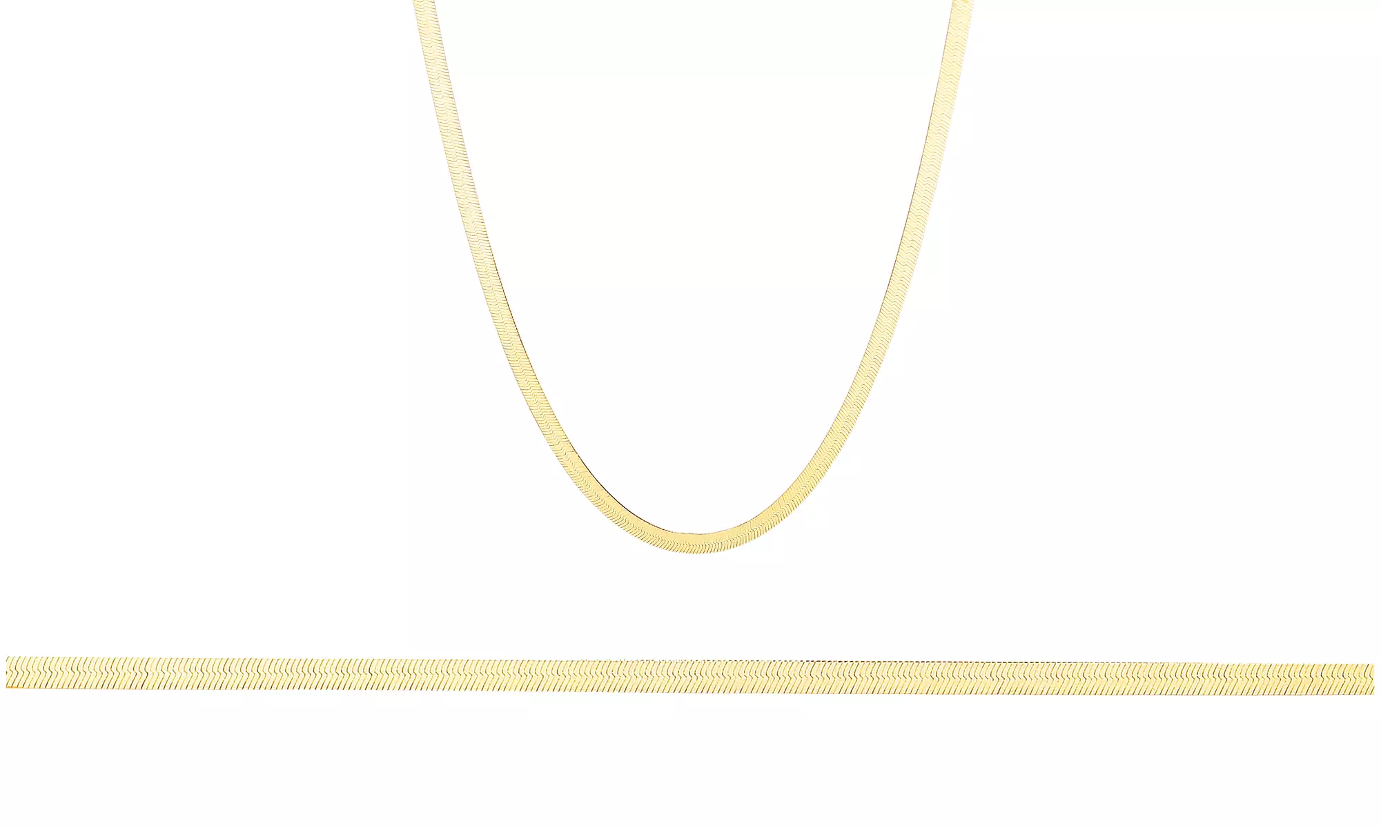 Italian Herringbone Chain in Solid Sterling Silver  - Second Medium