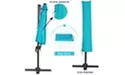 10ft Solar LED Cantilever Offset Patio Umbrella Aluminum Turquoise - Second Medium