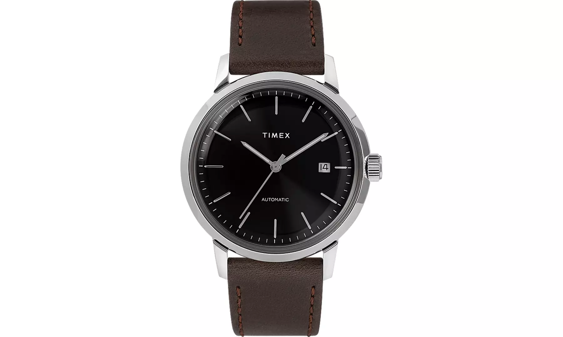 Timex Marlin 40mm Automatic Black Dial Leather Strap Men's Watch TW2T23000 - Primary Image