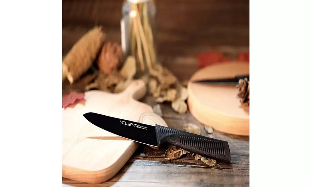 15 Pieces Kitchen Knife Set Non Stick Coating Knife set with Block - Second Medium