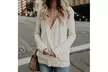 Women's Autumn V-neck Shirts Long Sleeve Tunic Stitching Loose Sweatshirts - Second Medium