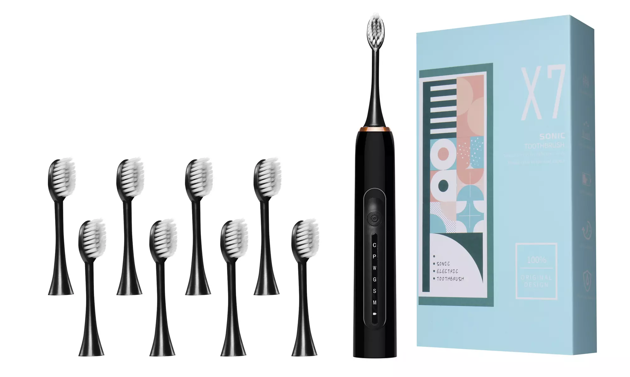 Electric Sonic Toothbrush with 6 Cleaning modes and 8 Brush Heads