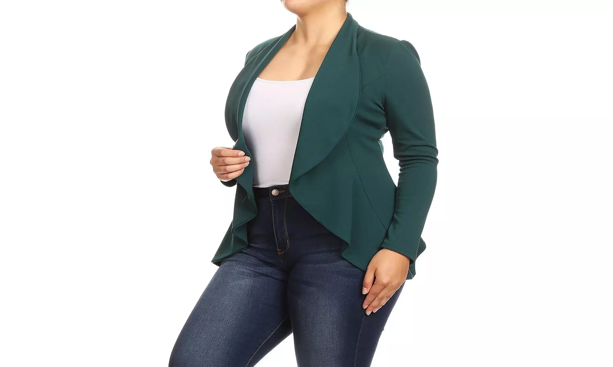 MOA Collection Womens Open Front Blazer with Plus Size