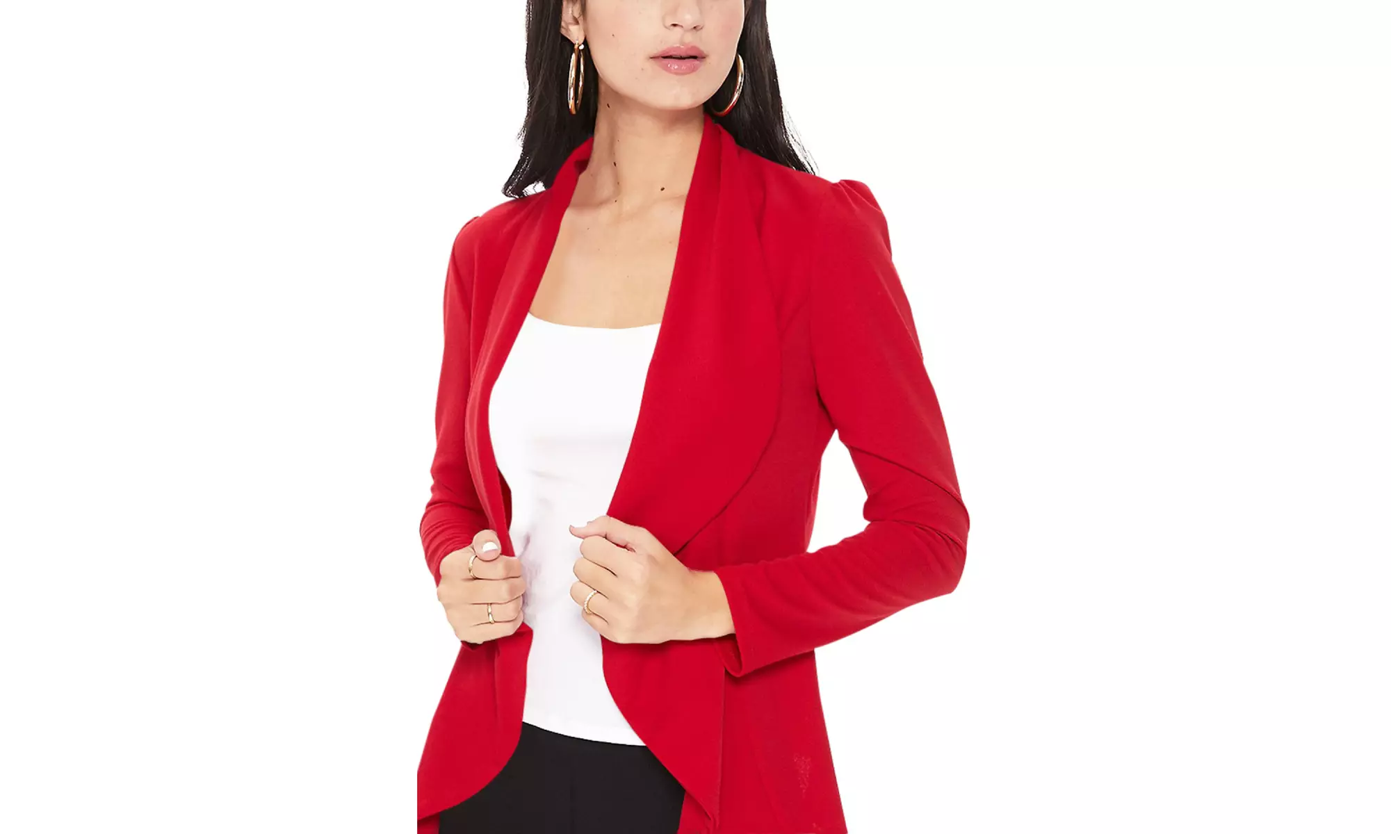 Casual Long Sleeves Open Front Office Wear Solid Blazer Jacket S-3XL