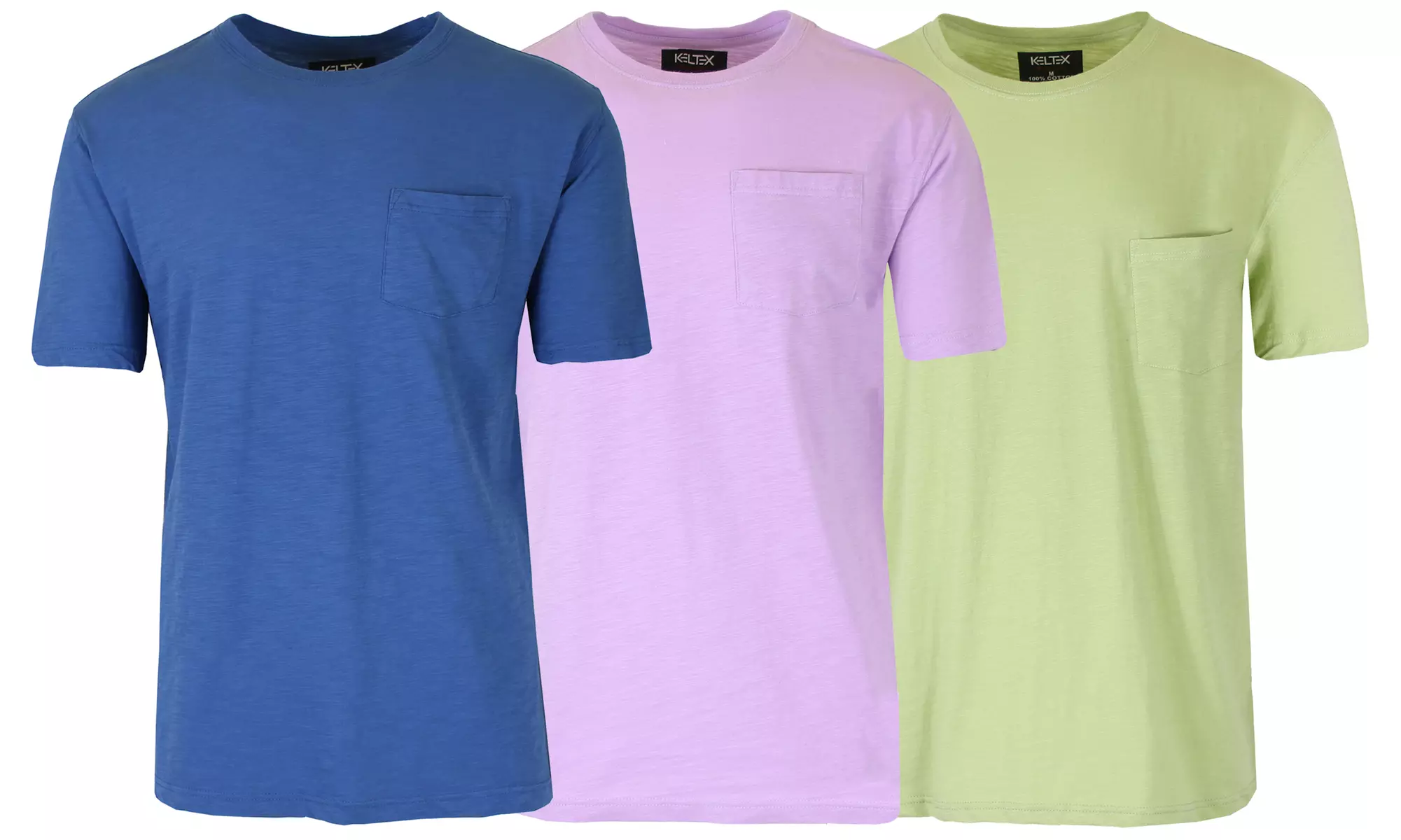 Men's 3-Pack Short Sleeve Cotton Crew Neck Tee with Chest Pocket  (XS-XL)