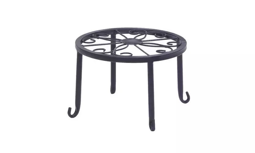 4 Plant Shelves with 4-1 Round Pattern in Black Baking Paint  - Second Medium
