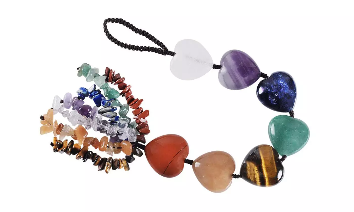 7 Chakra Natural Crystal Gemstone Tassel Hanging Stones Ornaments Car Home Decor
