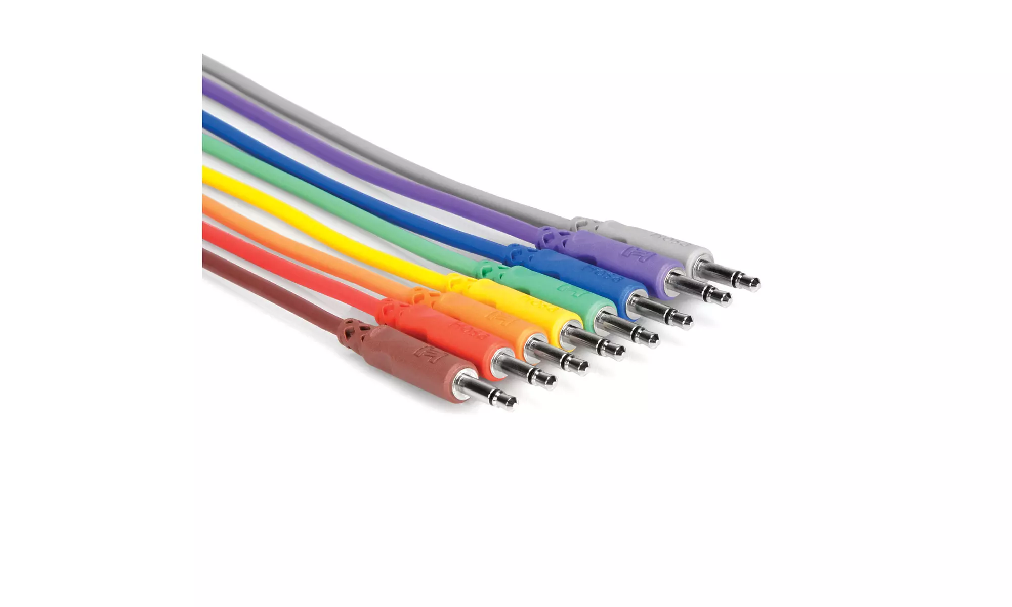 Hosa 8 Pack of  3.5 mm TS to 3.5 mm TS Unbalanced Patch Cables (1 ft) - Second Medium