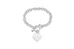 Sterling silver heart charm necklace or bracelet - Second Medium