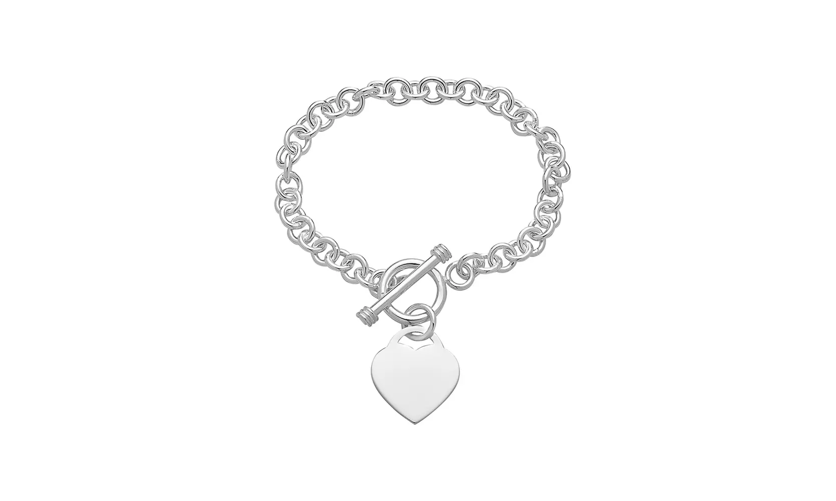 Sterling silver heart charm necklace or bracelet