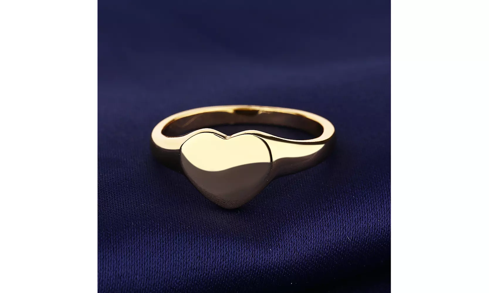 14K Gold Plated Signet Heart Ring