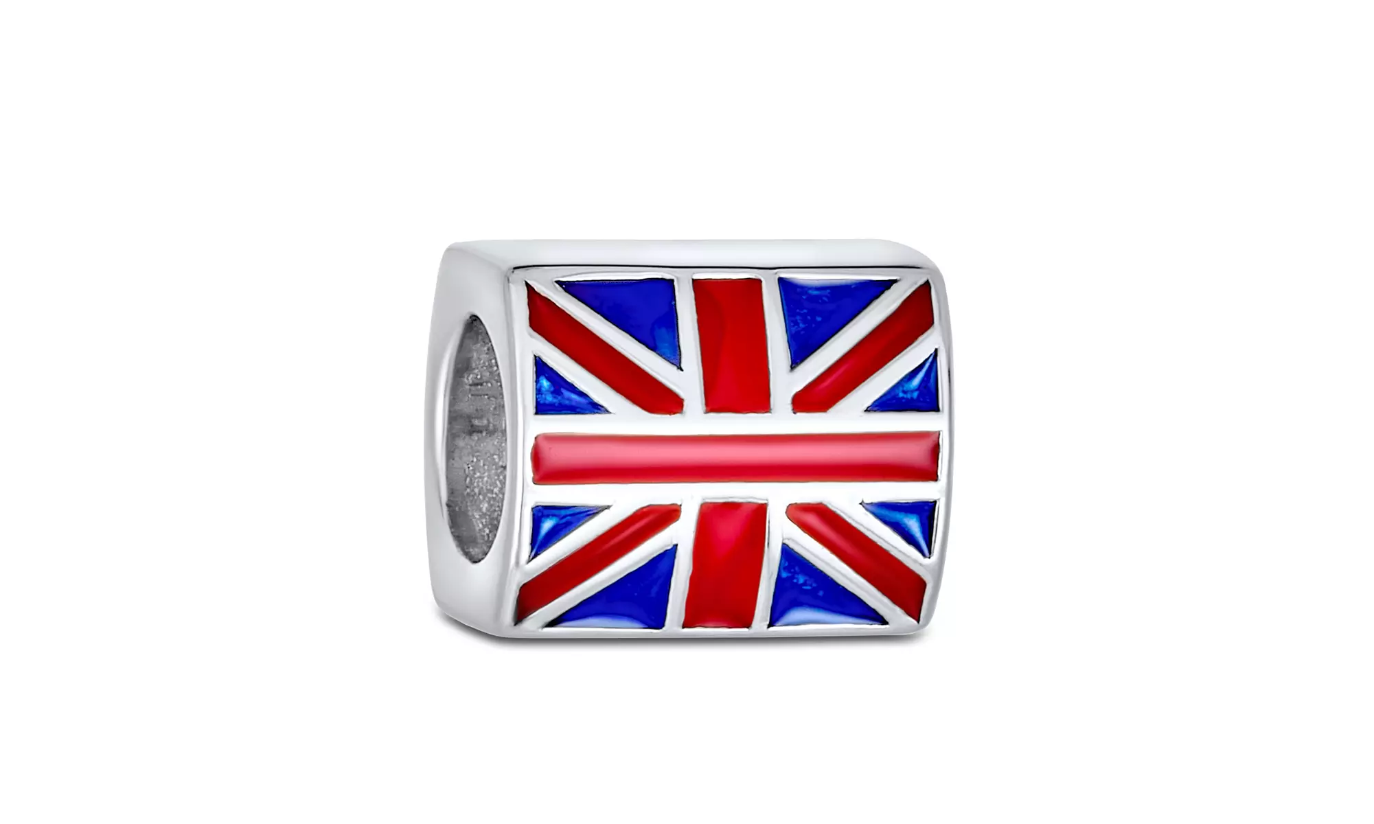 Red White Blue London Patriotic British Flag UK Union Jack Charm Bead - Second Medium