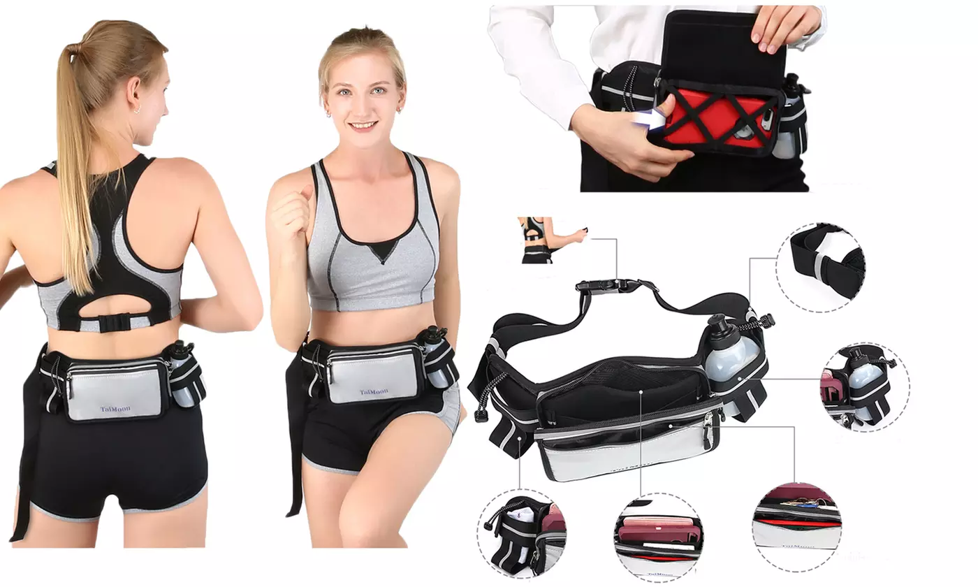 TaiMoon Multifunctional Adjustable Sports Running Waist Bag With Water Bottle - Primary Image