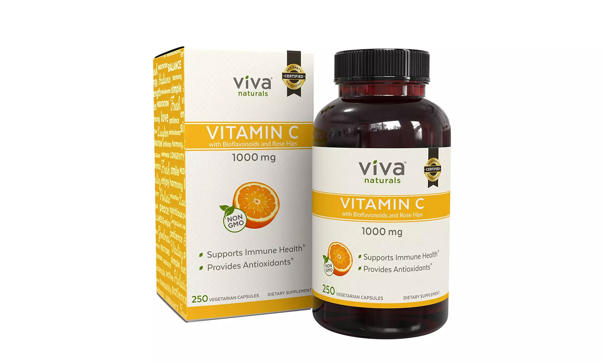 Viva Naturals Premium Non-GMO Vitamin C 1000 mg, 250 Veg Caps  - Primary Image