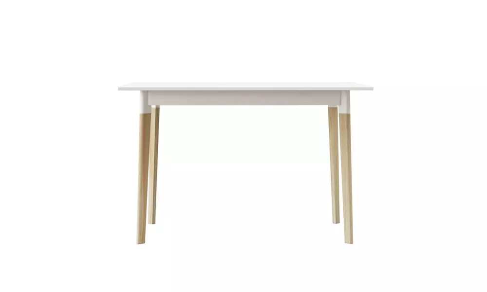 Modern Dining Table 47 Inch Kitchen Table Rectangular Top with Solid Wood Leg - Primary Image