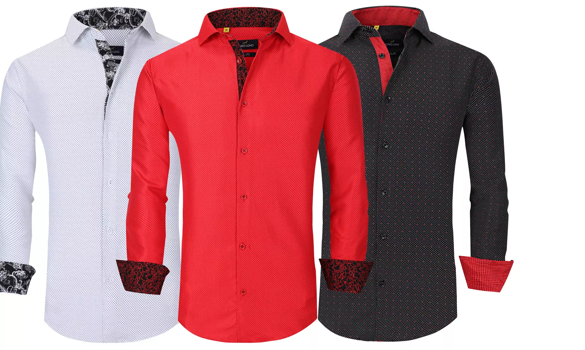 Men's Long Sleeve Performance Stretch Printed Button Down Shirt - Primary Image